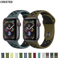 Хохлатая ремешок для Apple Watch группа 4 42 мм/38mm 3 iwatch Группа 44 мм/40 мм Корреа спортивный силиконовый браслет часы аксессуары пояса 2/1