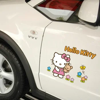 

31CM*28CM Car Stickers Cat Princess Bear Flower Bee Cartoon Lovely Colorful Creative Decals For Doors Auto Tuning Styling D21