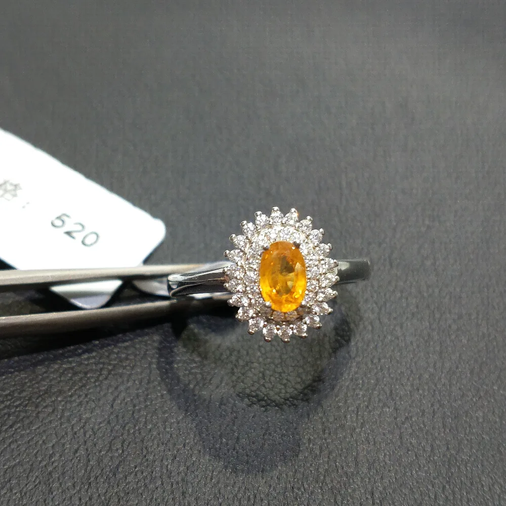 FLZB, модное Ювелирное кольцо желтого цвета, натуральный сапфир, драгоценный камень 925 пробы, серебряное кольцо с покрытием из белого золота 18 К, классическое кольцо