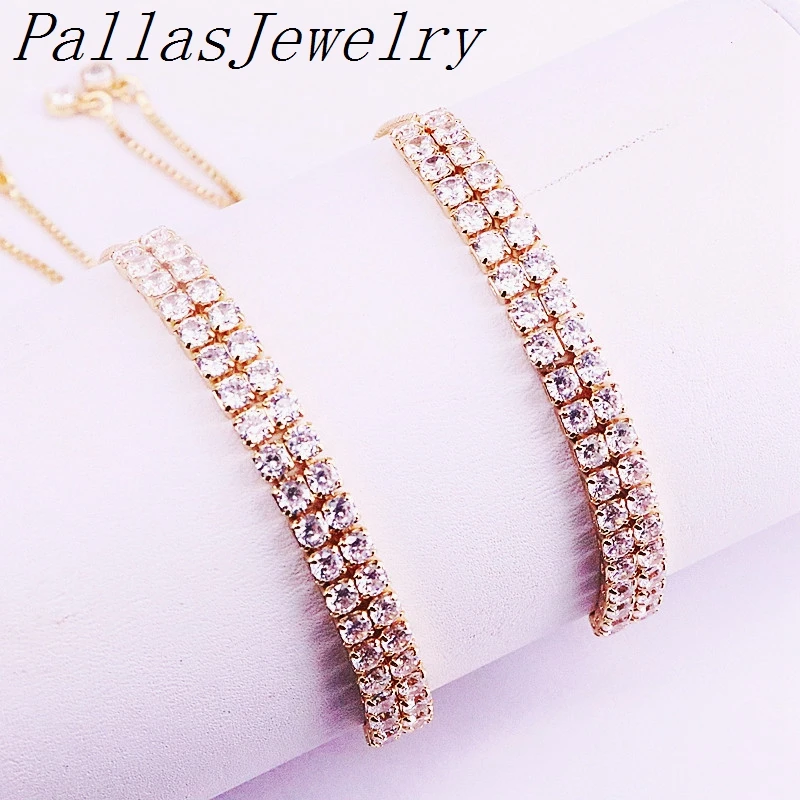 10 шт. прозрачный цвет CZ Хрустальный Теннисный браслет циркон цепь из циркония слайдер регулируемые элегантные ювелирные изделия браслет для женщин