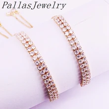 10 шт. прозрачный цвет CZ Хрустальный Теннисный браслет циркон цепь из циркония слайдер регулируемые элегантные ювелирные изделия браслет для женщин