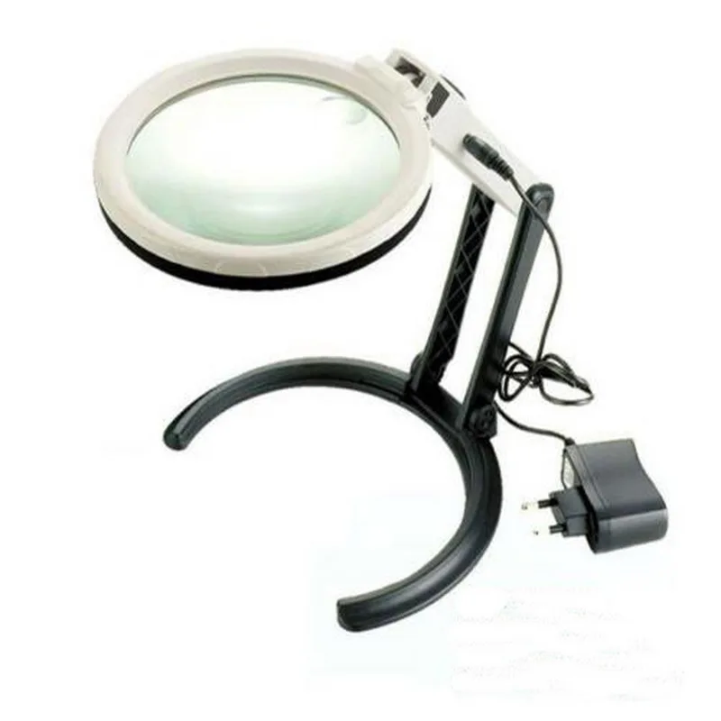 Us 199 33 Di Scontole Mani Libere 2x5x Retroilluminato Led Illuminated Magnifier Della Lente Di Ingrandimento Con 10 Luci A Led 120 Millimetri