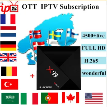 

X99 Ultra HD 4K With 1 Year Europe IPTV included Europe Spain IPTV VOD TV Box RK3399 Set top Box Android 7.1 4G/32G
