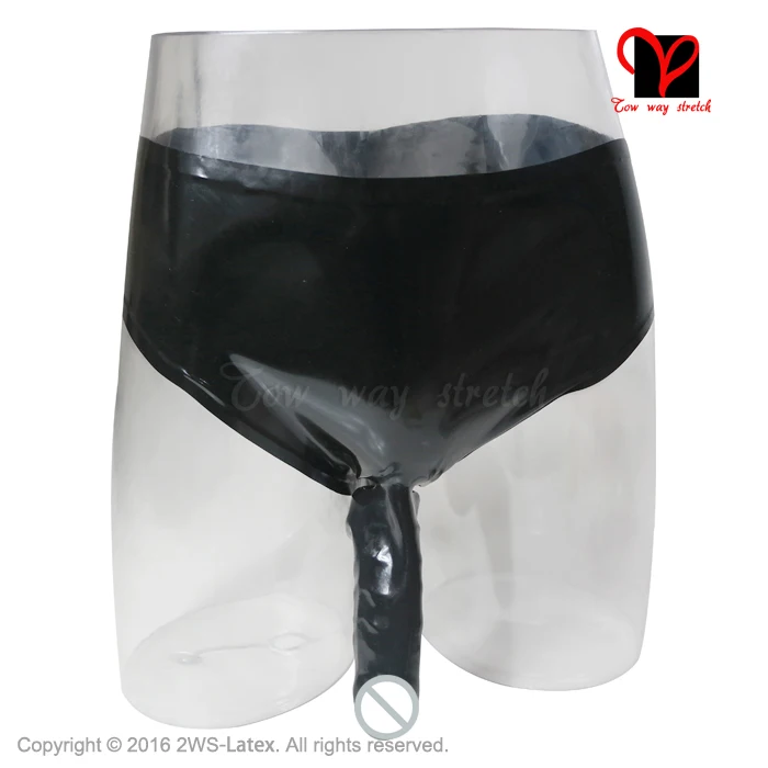 Latex pants Anatomical anal Condom Penis Sheath Low Cut Rubber panties Underwear Underpants plus size KZ-045