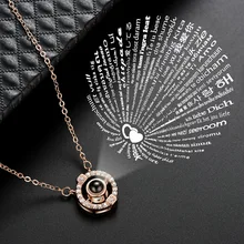 Модный креативный геометрический дизайн, цепочка для денег, сотня видов, проецируемое ожерелье с надписью «I love you», горячая распродажа
