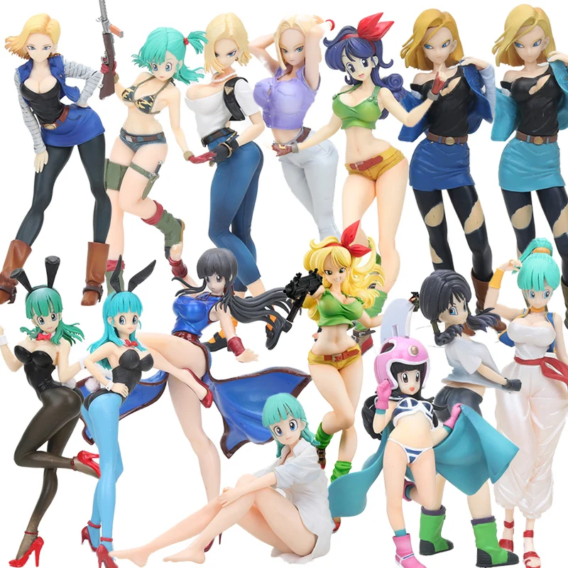 

9-20cm Dragon Ball Z Girls Gals NO 18 Lazuli Ranchi Videl PVC Action Figure Figurine Dragonball Collectible Model Dolls Toys