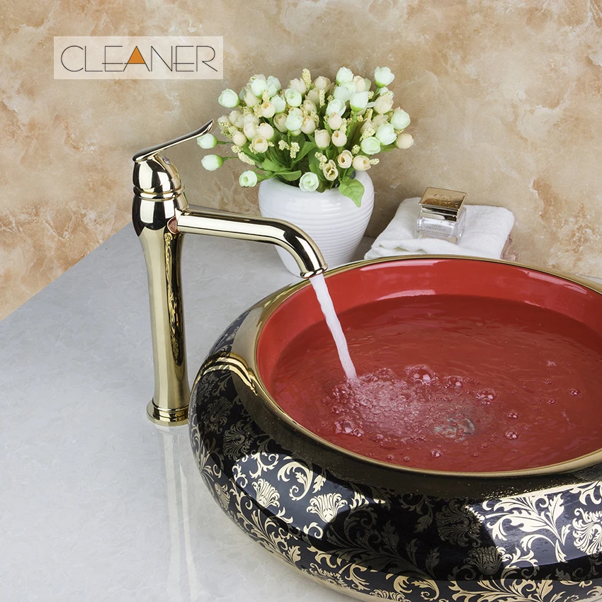 

Luxury Golden Polished Faucet Bathroom Faucet Fast Shipping Counter Top Basin Sink Single Hand Vanity Sink Mixer Water Tap