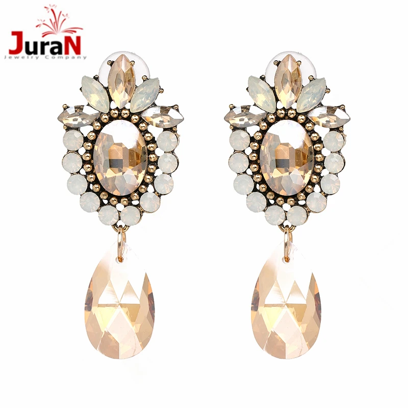 

JURAN 2018 Big Drop Earrings For Woman Zinc Alloy Crystal Rhinestone Earrings Long Pendants Statement Earring For Chrismas Gifts