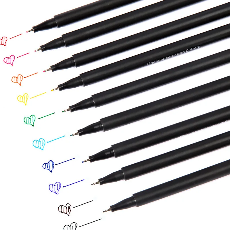 

0.38 Mm 24 Colors Stroke Pens Superfine Marker Pen Water Based Assorted Ink Arts Drawing For Children Graffiti Hook Fiber Pen