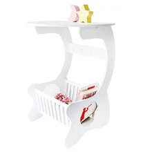 Multifunction Wooden Storage Shelf Coffee Desk Coffee Table Hollow Carved Tea Table Desk Leisure Magazine Storage Rack Table