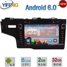 4G Android 6.0 8 “32 GB ROM Octa Core 2 GB de RAM WiFi FM Del Coche DVD de Vídeo reproductor de Radio Estéreo Para Honda FIT 2014 2015 2016 GPS Navi