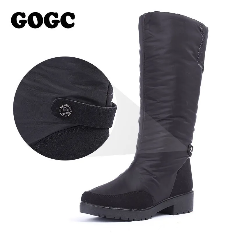 GOGC/зимние сапоги обувь женская 2019 женские до колена Водонепроницаемая Брендовая