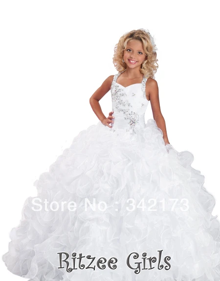 organza flower girl dress with ruffled skirt