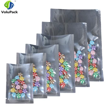 

Variety of Sizes 100pcs Clear/ Silver Tear Notch Heat Sealing Vacuum Package Bags Mylar Flat Open Top Pouch Bag