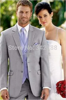 Skup Bezpłatny Statku Najnowsza Konstrukcja Light Grey Groom Smokingi/notch Lapel Groomsman Garnitur Drużbą Garnitury Męskie Garnitury ślubne/oblubieniec Garnitury