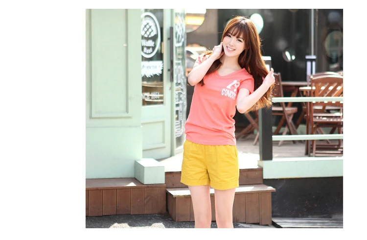 New Korean version of the shorts Ms. Summer Waist Loose Large fat MM Wide leg Large size Sports Casual Student Candy colors (11)