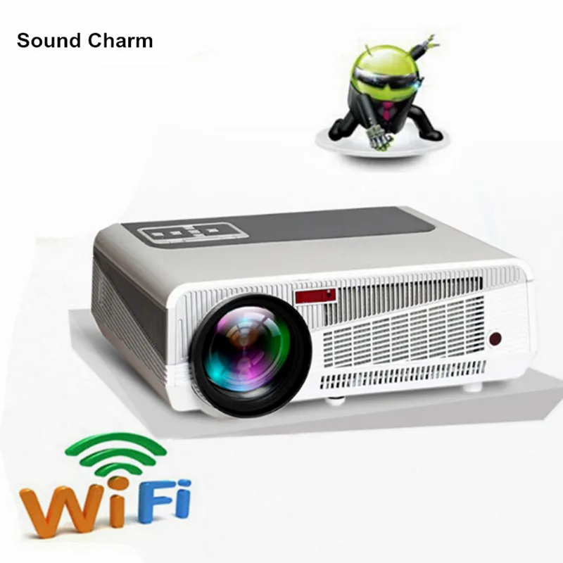 5500 lumens smart Android 4.4 lcd tv led projector support full hd 1080P 3d home theater digital video proyector beamer