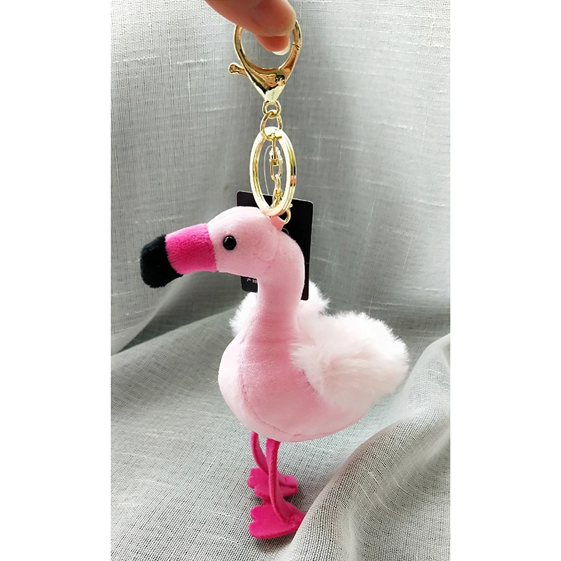 Ароматный розовый Фламинго брелок для ключей милые плюшевые Для женщин сумка Интимные Аксессуары Шарм Подвеска Мини мягкая игрушка автомобиля Брелки подарок
