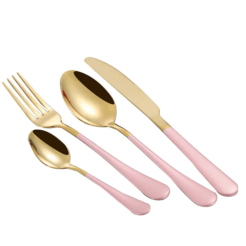 4PCS dinnerware set Kitchen Tools 2019 new Stainless Steel Upscale Dinnerware Flatware Cutlery Fork Spoon Teaspoon #3m18 (4)