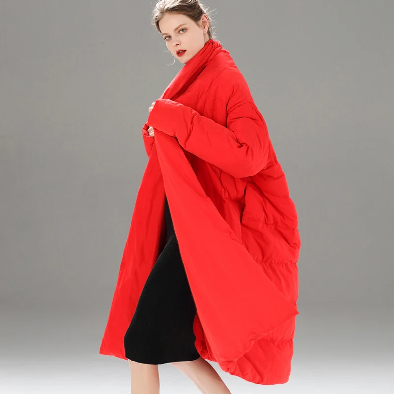 Winter Jacket Women 2019 New High Quality Women Long Down Coat Big Size Loose 90% White Duck Down Jacket Female Thick Warm Coat