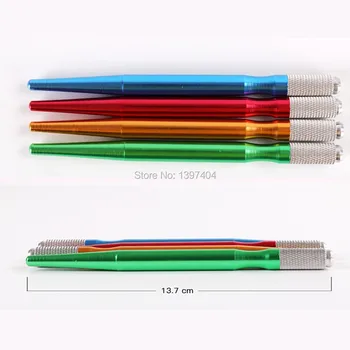 

free shipping 30pcs 4 Color Professional Cosmetic Eyebrow Mini Aluminum Pen Microblading Permanent Makeup Tattoo Manual Pen