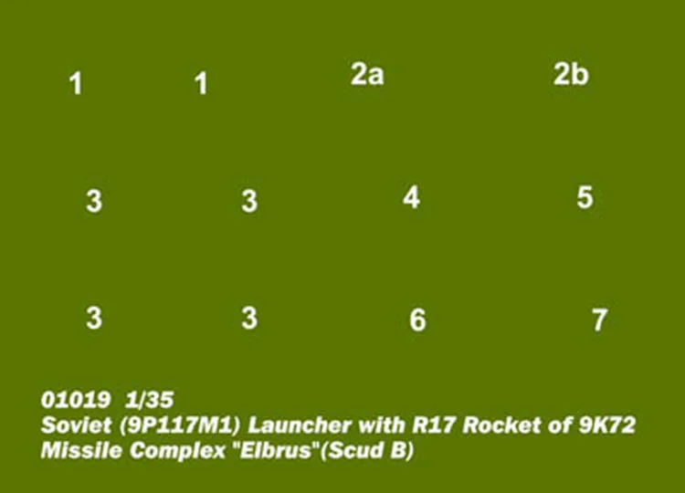 1:35 советская пусковая установка с ракетным комплексом R17 военные баллистические ракеты и грузовики СКАД-б 01019
