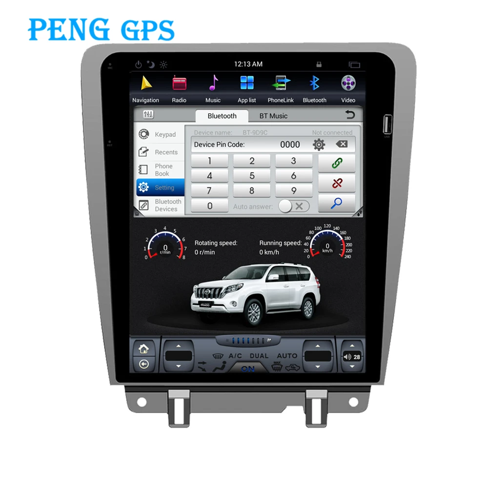 12 1 дюймовый автомобильный DVD плеер в стиле Tesla для Ford Mustang 2010 2014 GPS навигация радио