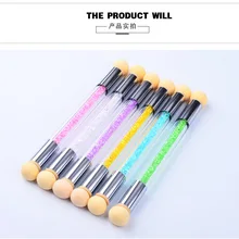 Стразы с двойной головкой для дизайна ногтей, губка, кисть для гель-лака, градиентная раскраска, точечное затенение, двойной концевой набор инструментов для ногтей