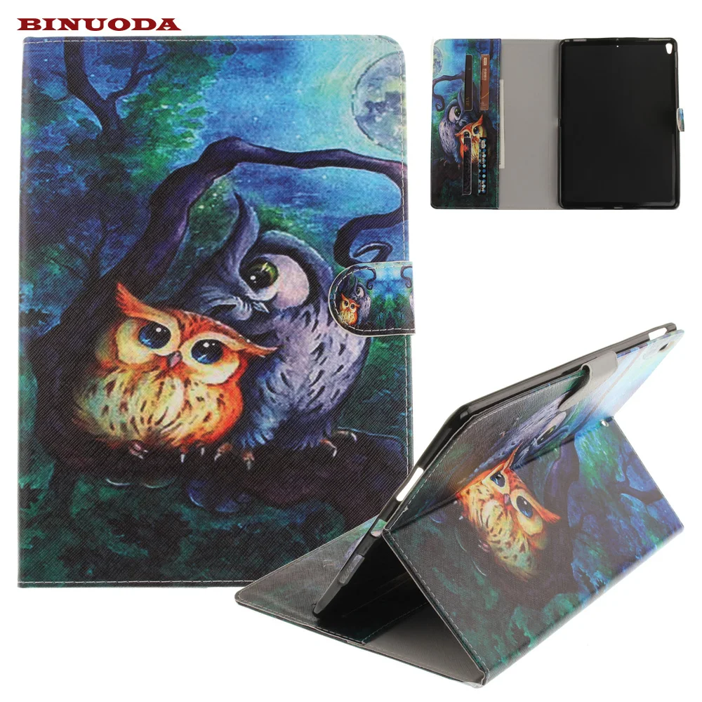 

For iPad Pro 10.5 Cover Cute Owl Pattern PU Leather Soft TPU Back Skin Wallet Funda Tablet Case for iPad Pro 10.5 2017 Edtion