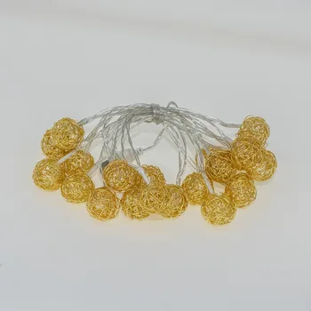 

5m Golden Rattan Ball LED Fairy String Lights Outdoor USB / Battery Operated Bubble Christmas Party Wedding Holiday Light