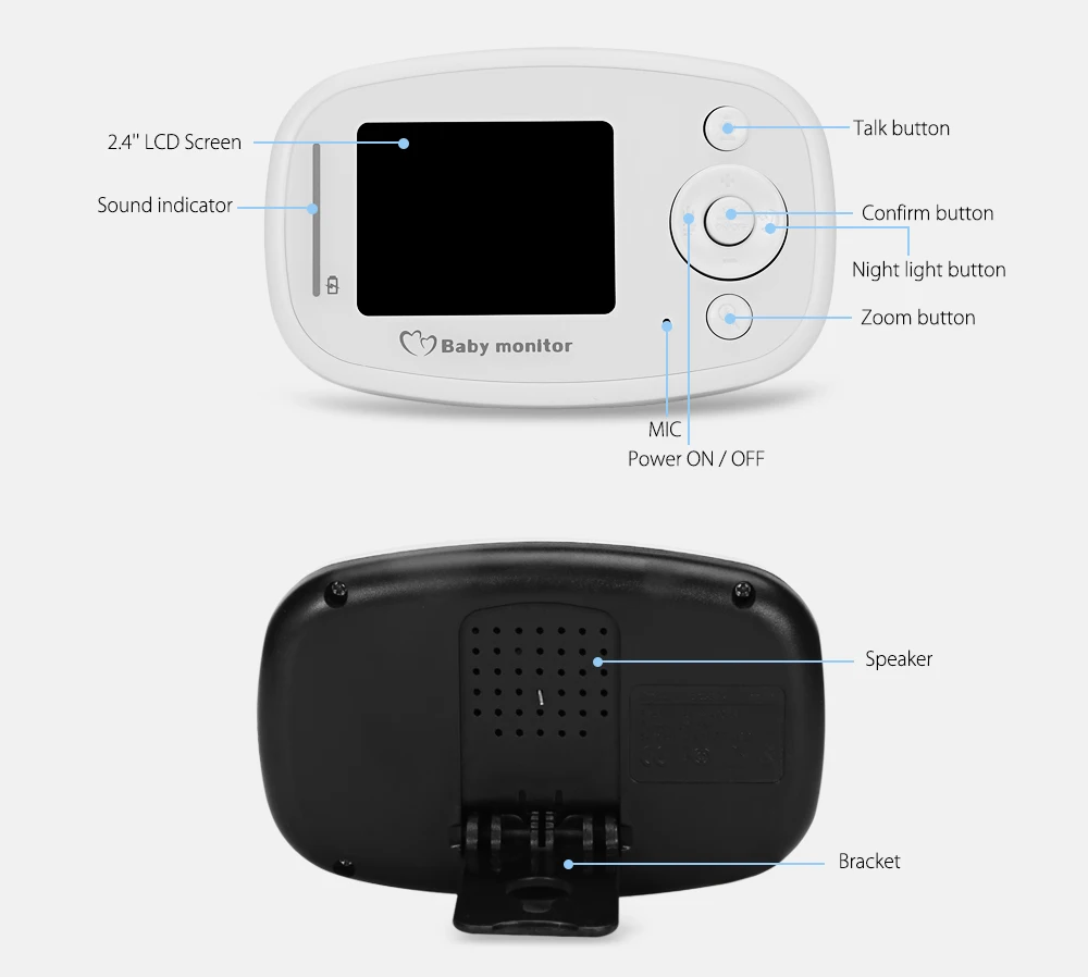 Wireless Video Night Vision Baby Monitor Camera Baby Sleep (8)