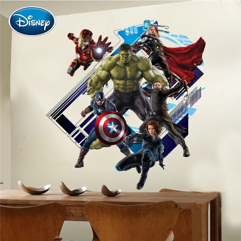 Disney новая наклейка "Мстители" Детская комната спальня фон водостойкие временные наклейки