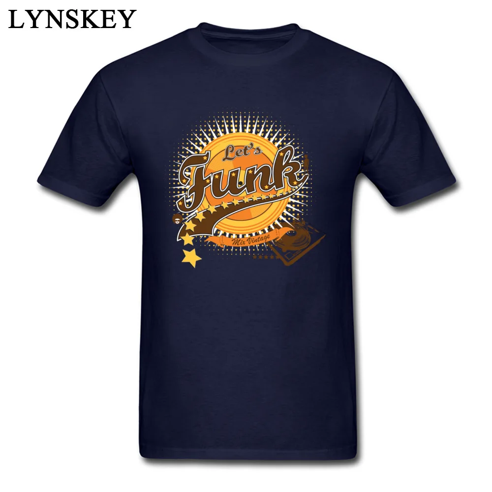 Personalized Tops Shirts New Arrival Round Collar Short Sleeve Let s Funk All Cotton Mens T Shirt Printed On Summer/Fall Tee Shirts Let s Funk navy