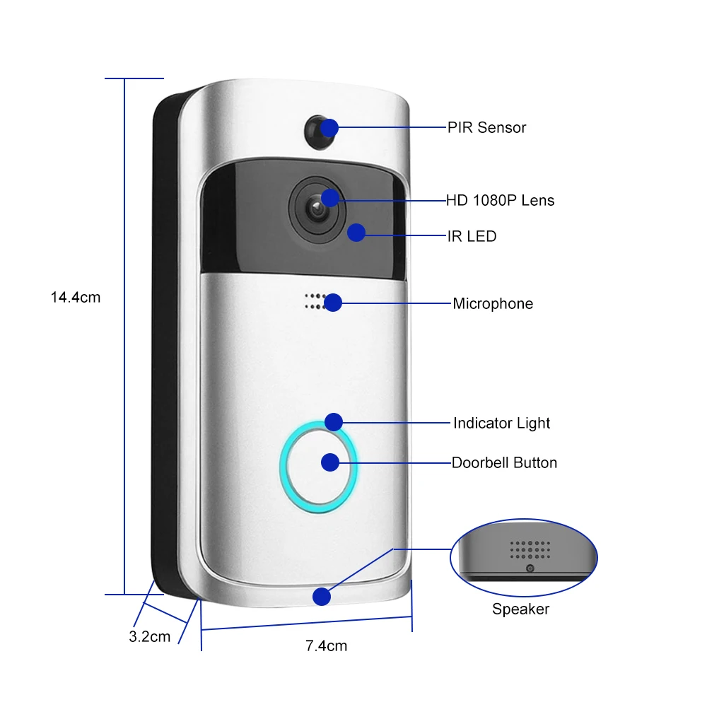 1080P-Video-Door-Phone-WiFi-Smart-Wireless-Security-DoorBell-Smart-Visual-Intercom-Recording-Remote-Home-Monitoring