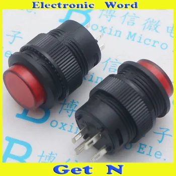 

10pcs Red R16-503AD Self Locking 3A/250V 16MM Switch with Light