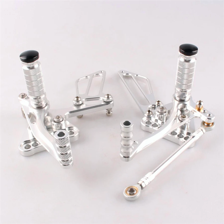 

New CNC 7075 Aluminum Alloy Adjustable Rearset Foot Pegs For SUZUKI GSXR1000 2005-2006 K5 Silver