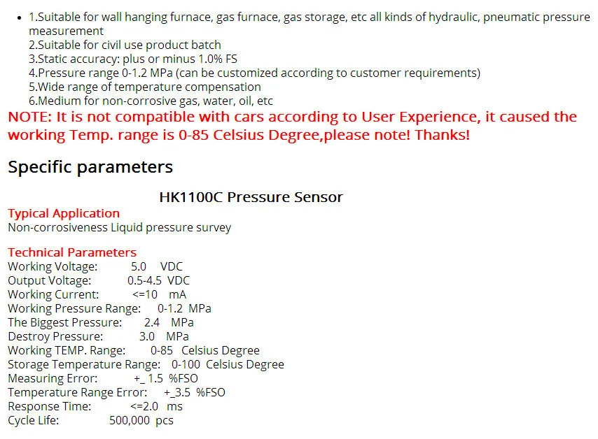 pressure sensor psi