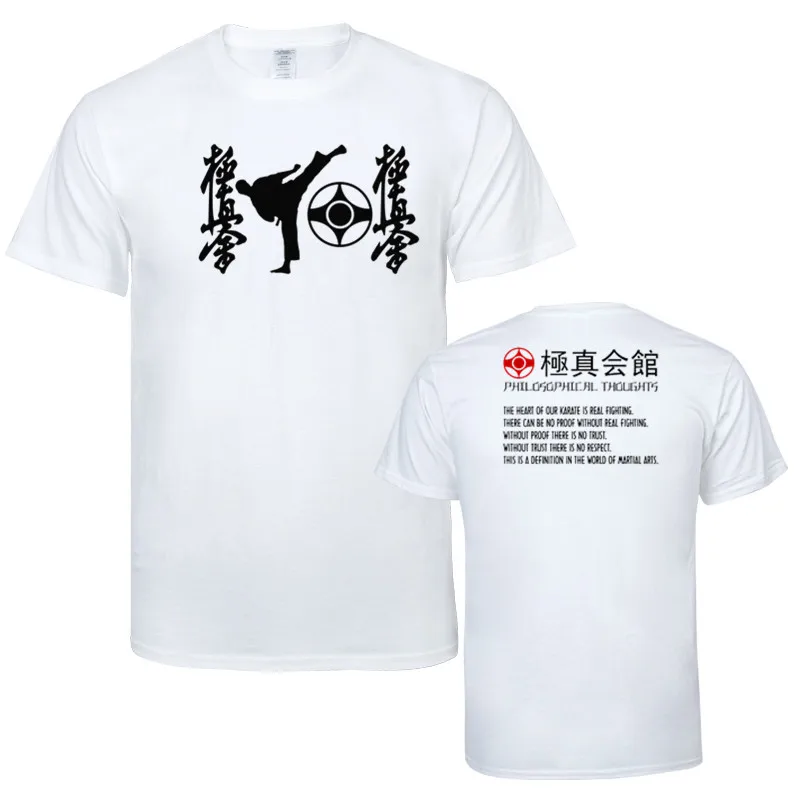Мужские футболки kyokussinkai Kan Kyokushin каратэ повседневные хлопковые топы с короткими