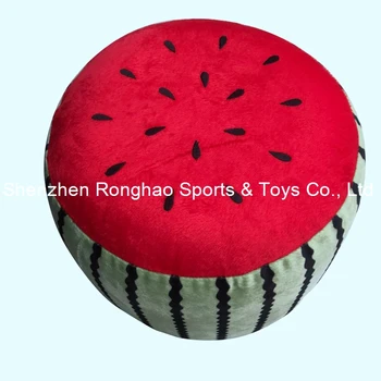 

Free Shipping Inflatable Stool Thicken PVC Cotton Cover Cartoon Plush Air Pouf Chair Lovely Pneumatic Stools Portable Watermelon