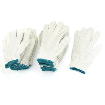 

12 Pairs Elastic Cuff Full Finger Working Gloves White for Unisex