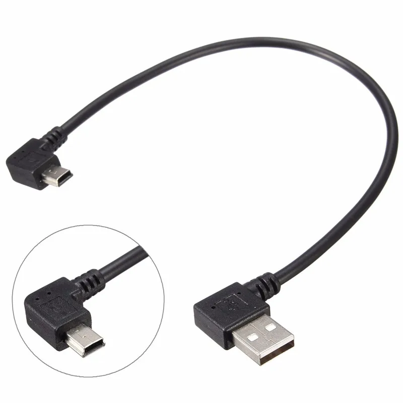 KROAK 90 Degree Mini USB Cable Mini USB to USB 2.0 Data Car Charger