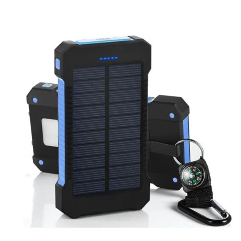  Hot Solar Power Bank Dual USB Power Bank 20000mAh External Battery Portable Charger Bateria Externa Pack for iphone Mobile phone 
