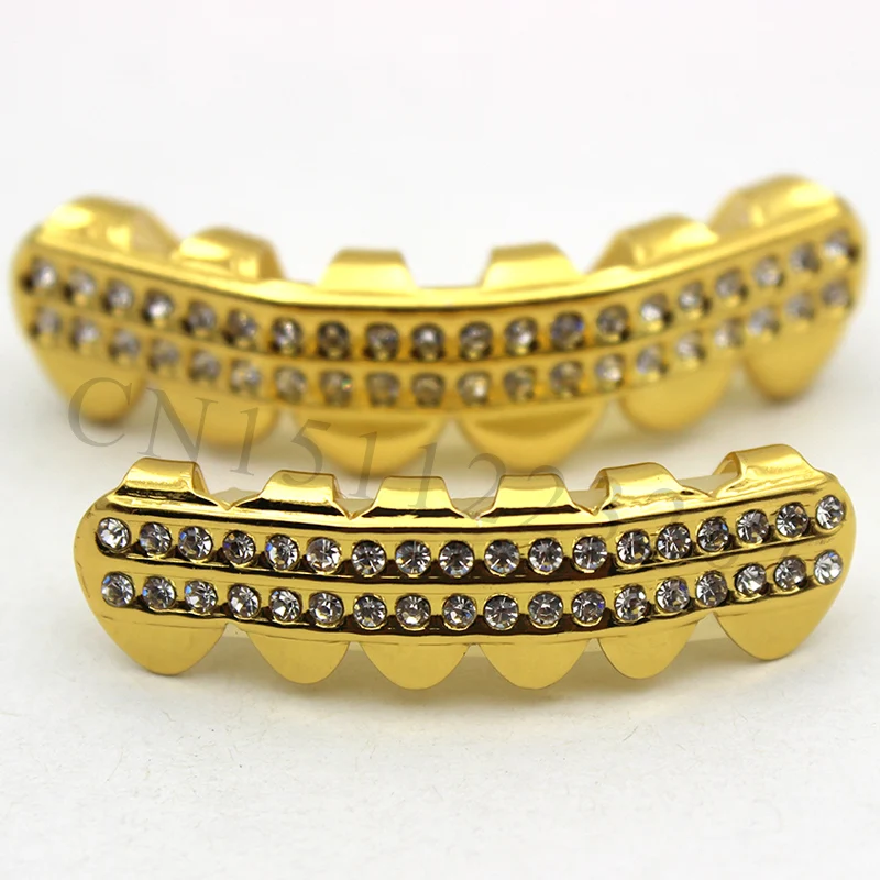 Aliexpress.com : Buy Gold Plated ICED OUT CZ Teeth GRILLZ ...