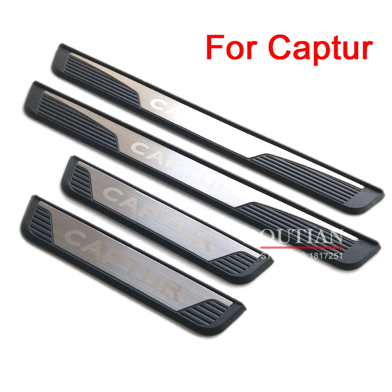 

For Renault Captur 2018 2017 Steel Door Sill Plate Door Scuff Cover Kick Step Trim Protector Molding
