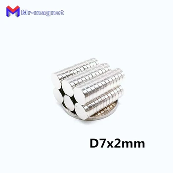 

100pcs Hot sale D7x2mm magnet N35 7x2mm super strong rare earth 7x2 magnet 7mmx2mm, 7*2 small refrigerator magnets D7*2mm 7*2mm