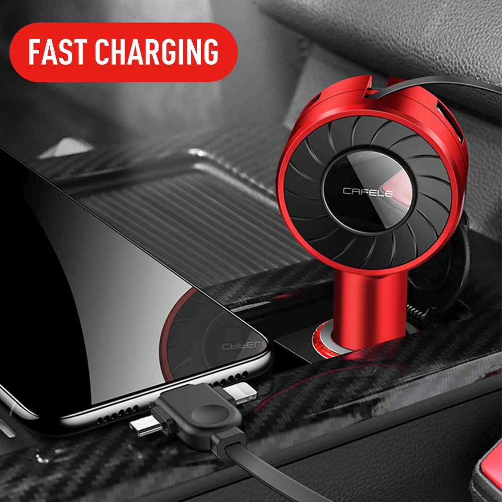 

Universal USB type c Charger 4.2A Car cigarette lighter for iphone XS MAX XR X 8 7 6 plus for xiaomi mi 9 8 Mobile Phone Charger