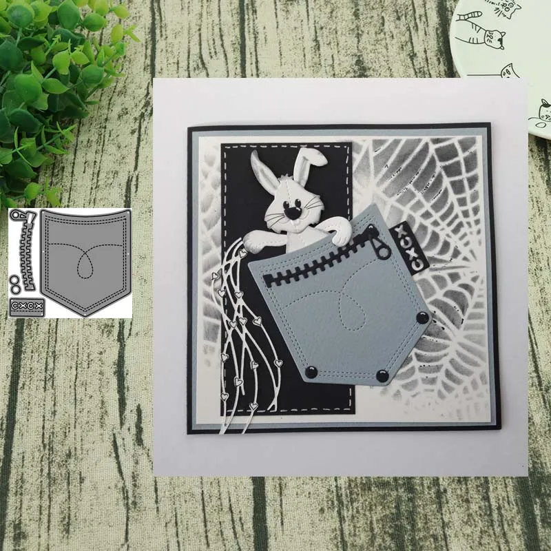 

Zip pocket Metal Cutting Dies Christmas Stencils For DIY Scrapbook Paper Card Decorative Craft Embossing New 2019