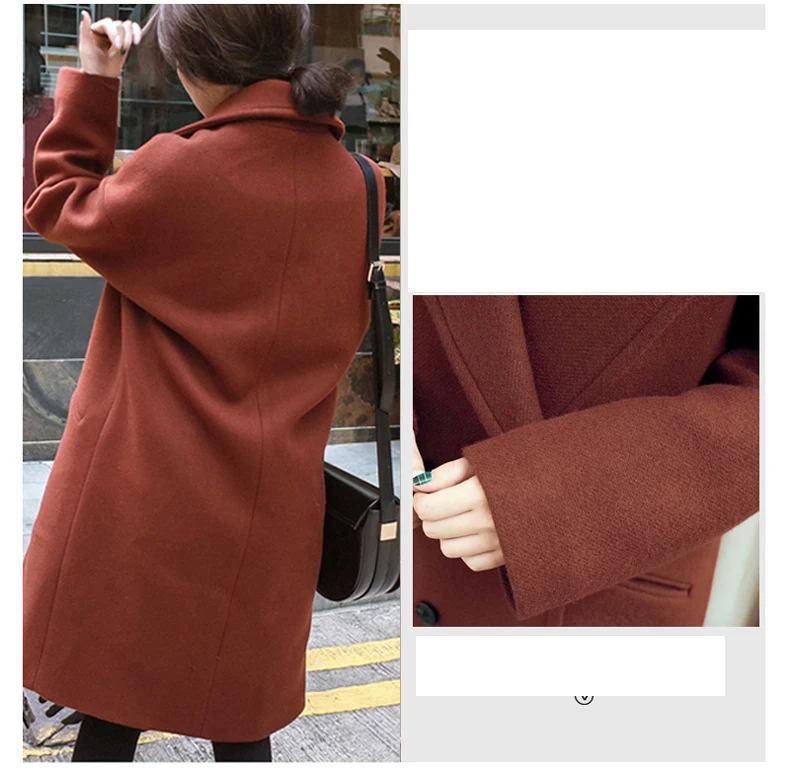 Зимнее женское Шерстяное Пальто, длинное плотное Женское пальто, Свободный кардиган большого размера, женские шерстяные куртки, пальто Sobretudo Feminino