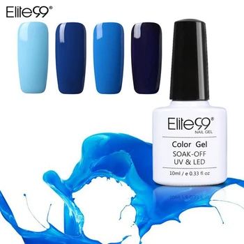 

Elite99 Blue Pure Color Gel Polish 10ML Varnish Semi Permanent Nail Art Salon Gel Enamel Vernis UV Gel Paint 12 Pieces
