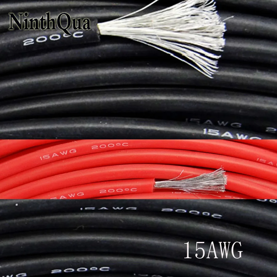 10 метров 15AWG силиконовый провод ультра гибкий кабель 1,5 мм2 высокая температура тестовая линия провода
